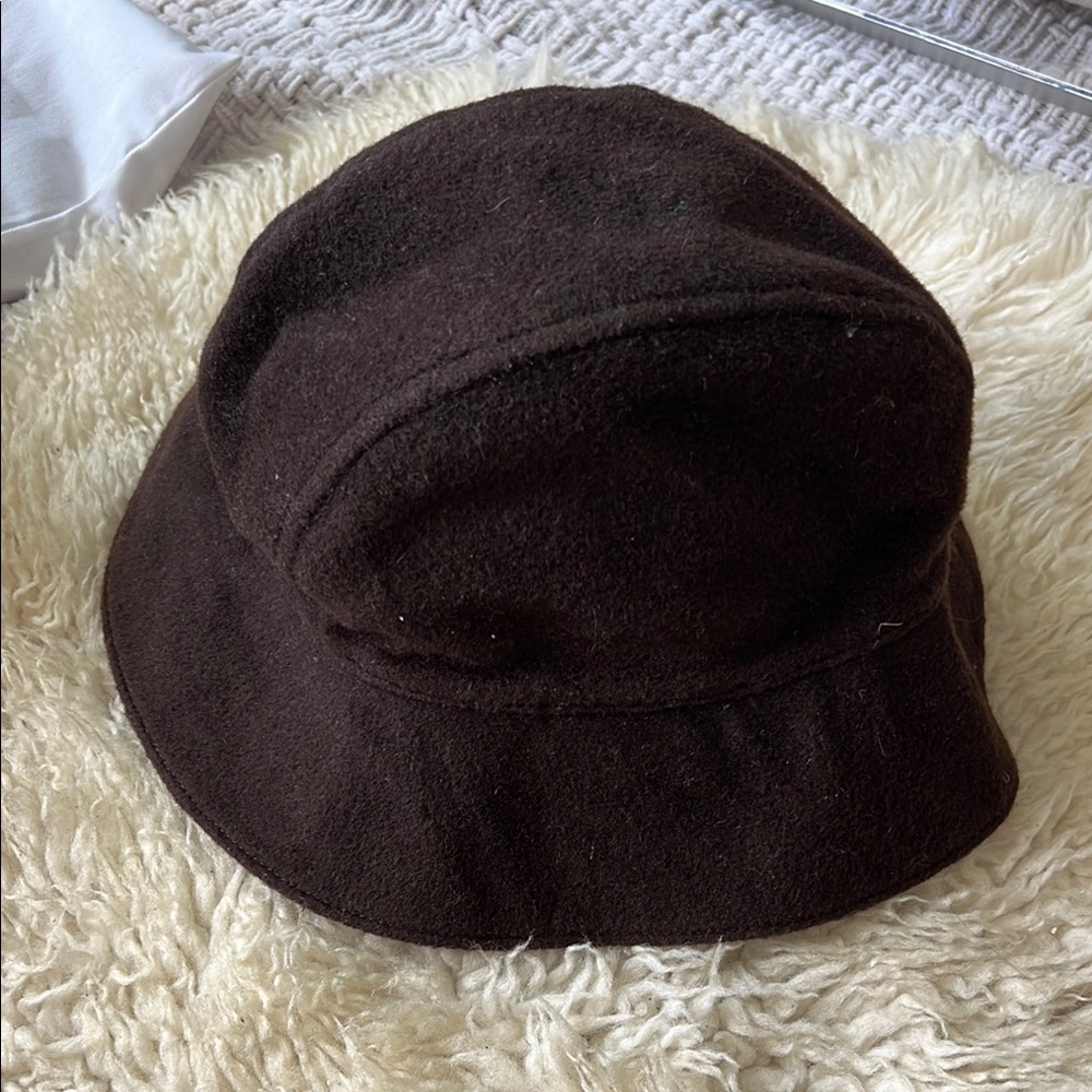 Coach Chocolate Brown Wool and Mohair Bucket Hat